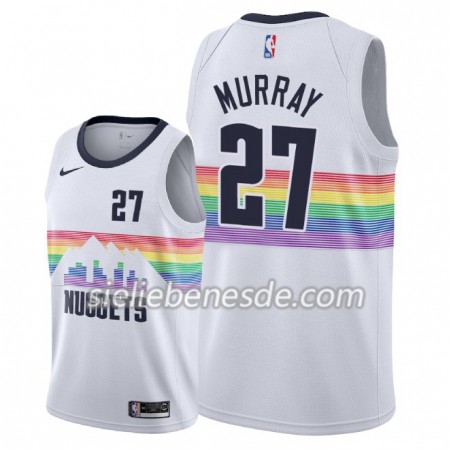 Herren NBA Denver Nuggets Trikot Jamal Murray 27 2018-19 Nike City Edition Weiß Swingman